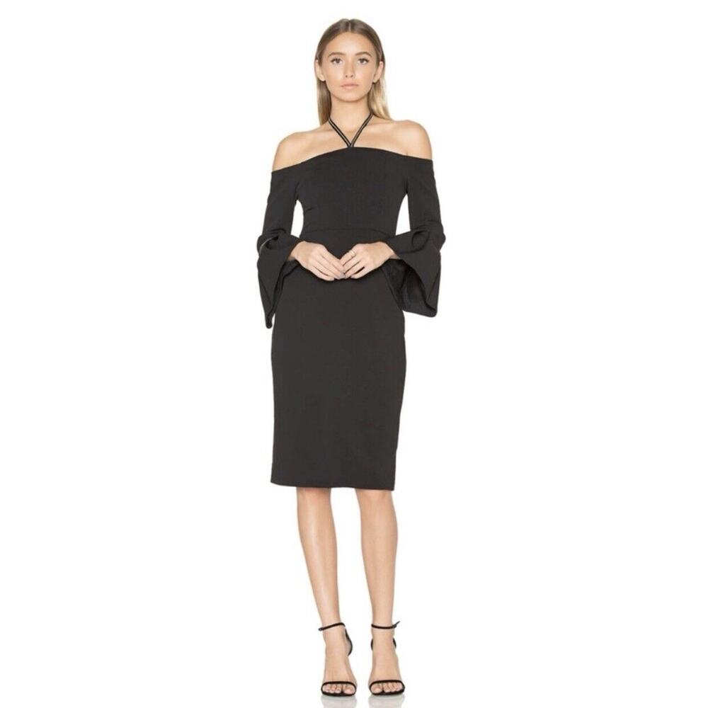 Alexis Black Bell Sleeve Dress Size Small